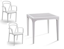 TAVOLO QUADRATO E DUE SEDIE ELEGANTI,INTERNO/ESTERNO CUCINA SALOTTO BAR GIARDINO