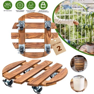 2X Pflanzenroller Transportroller beweglich Blumenroller Untersetzer Outdoor