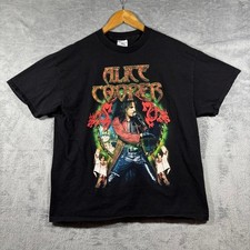Vintage Y2K Alice Cooper 2002 Tour Shirt Men L Black Music Band Concert Dragon