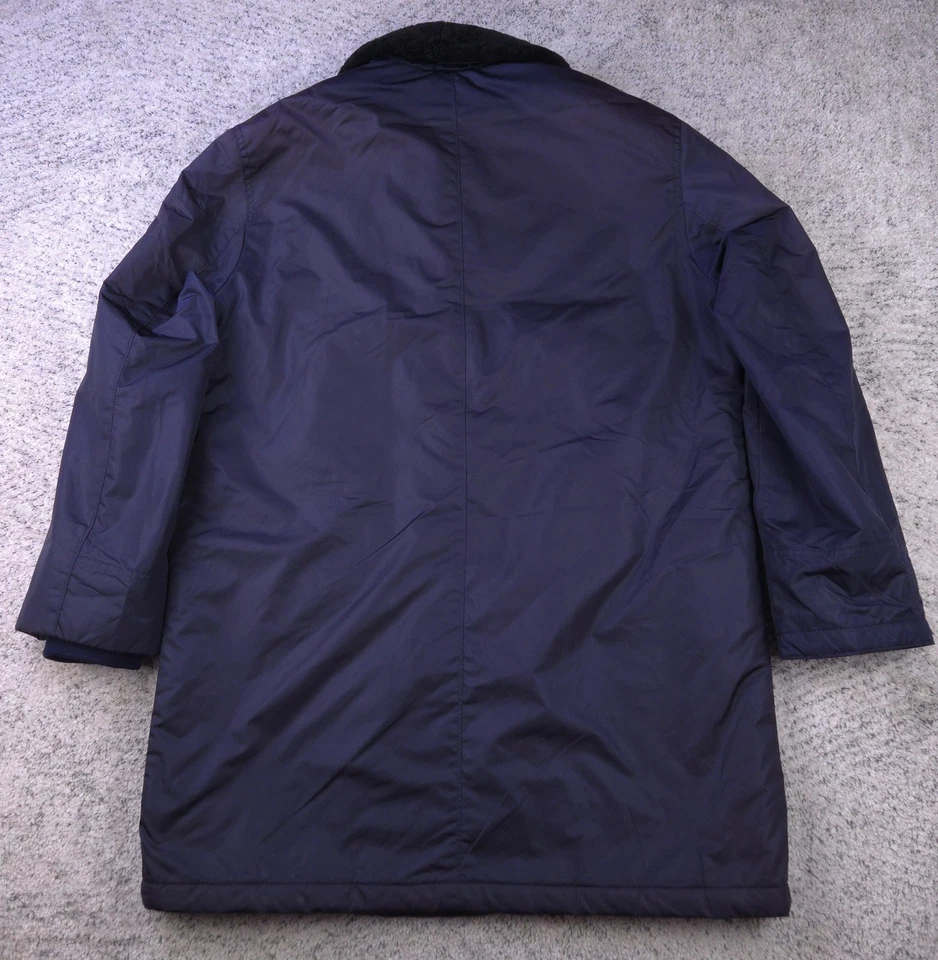 Coach Coat Men Large Jacket Car Chore Shearling Collar Overcoat Leatherware Blue - Image 2 of 4