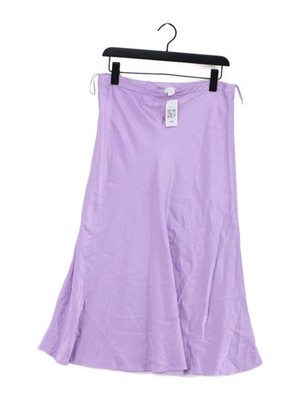 Ghost Damen Midi Rock L Lila 100% Viskose Midi A-Linie