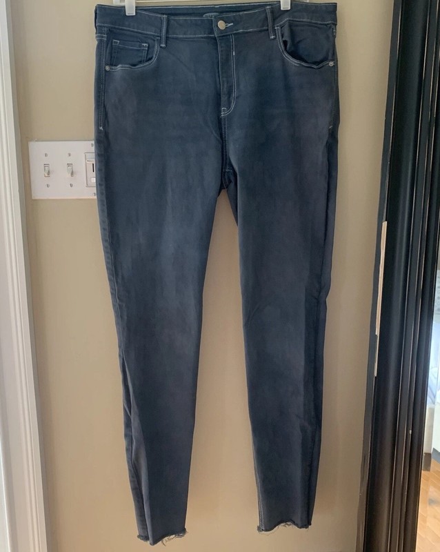 Old Navy Women’s Rockstar Pants 16 Gray Blue Super Skinny Ankle Stretch