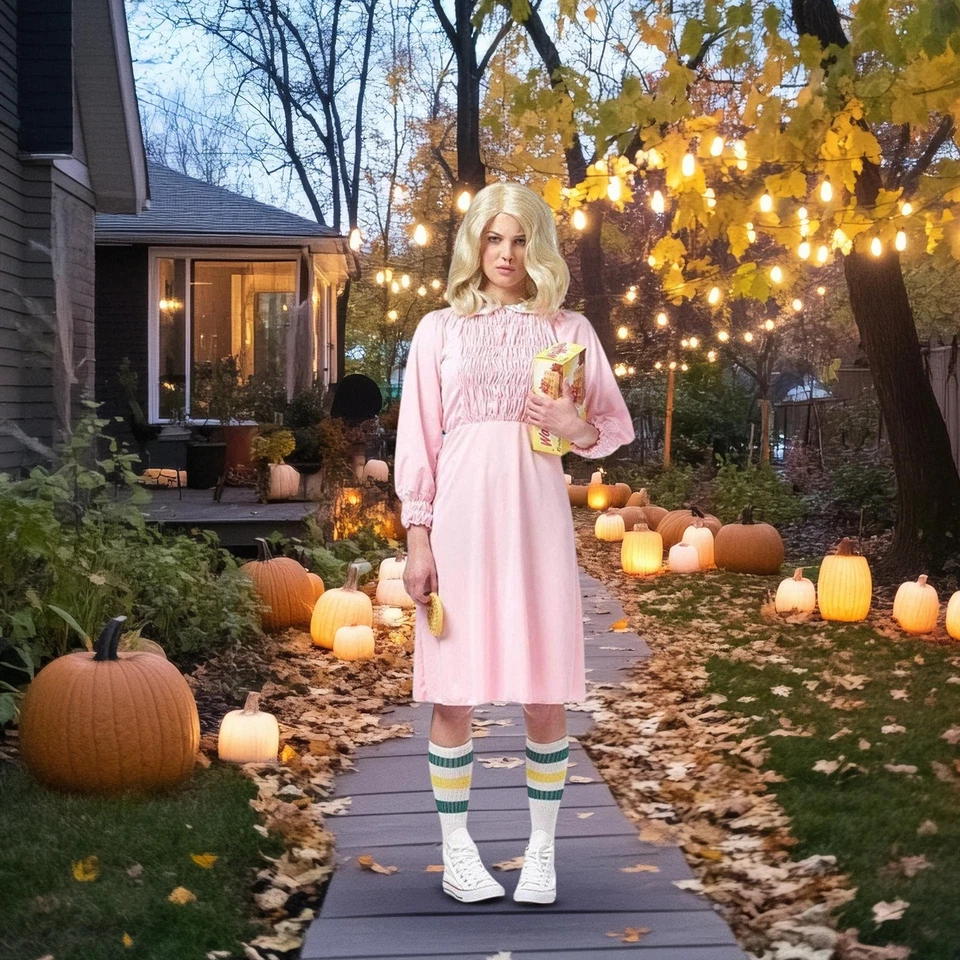 Disfraz para mujer Strange Girl, rosa Foto 3 de 4