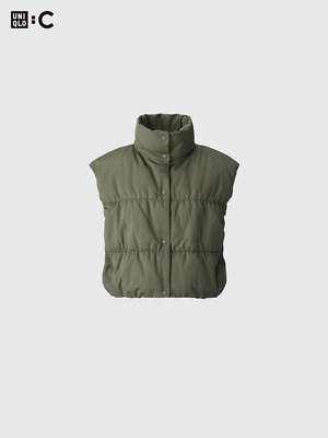 ユニクロCダウンクロップドベスト オリーブ　XLサイズ UNIQLO UNIQLO C Down Cropped Jacket Olive XL Last one!! Free