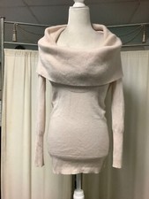 Elie Tahari Long Sleeve Oversized Cowl Neck Sweater Cream Cashmere XSP