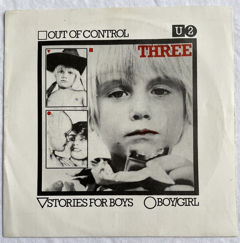 U2 -Three:Out Of Control- Very Rare CBS Irish Yellow Vinyl 7" +Picture Sleeve - Picture 2 of 5