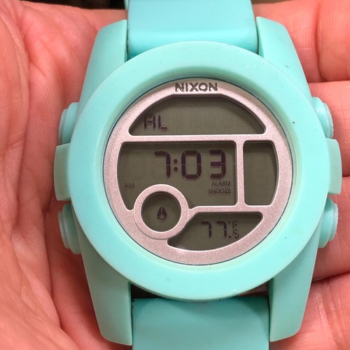 Nixon Unit 40 Men Multifunction Blue Rubber Quartz Digital 40mm Watch 7 3/4" - Picture 10 of 12