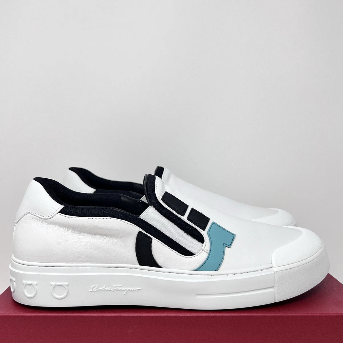 Salvatore Ferragamo Leather Upper White Casual Shoes for Men  display picture 3