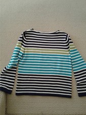 Sag Harbor Sport Striped Boat Neck Sweater Size M