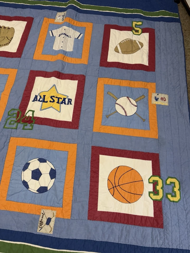 Edredón edredón deportivo retazos ropa de cama algodón azul multicolor doble 65x83 juvenil Foto 3 de 4