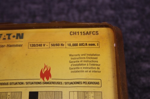 EATON Breaker 15 Amp CH Cutler Martillos Arco Falla CH115AFCS NUEVO Bomberos - Imagen 10 de 11