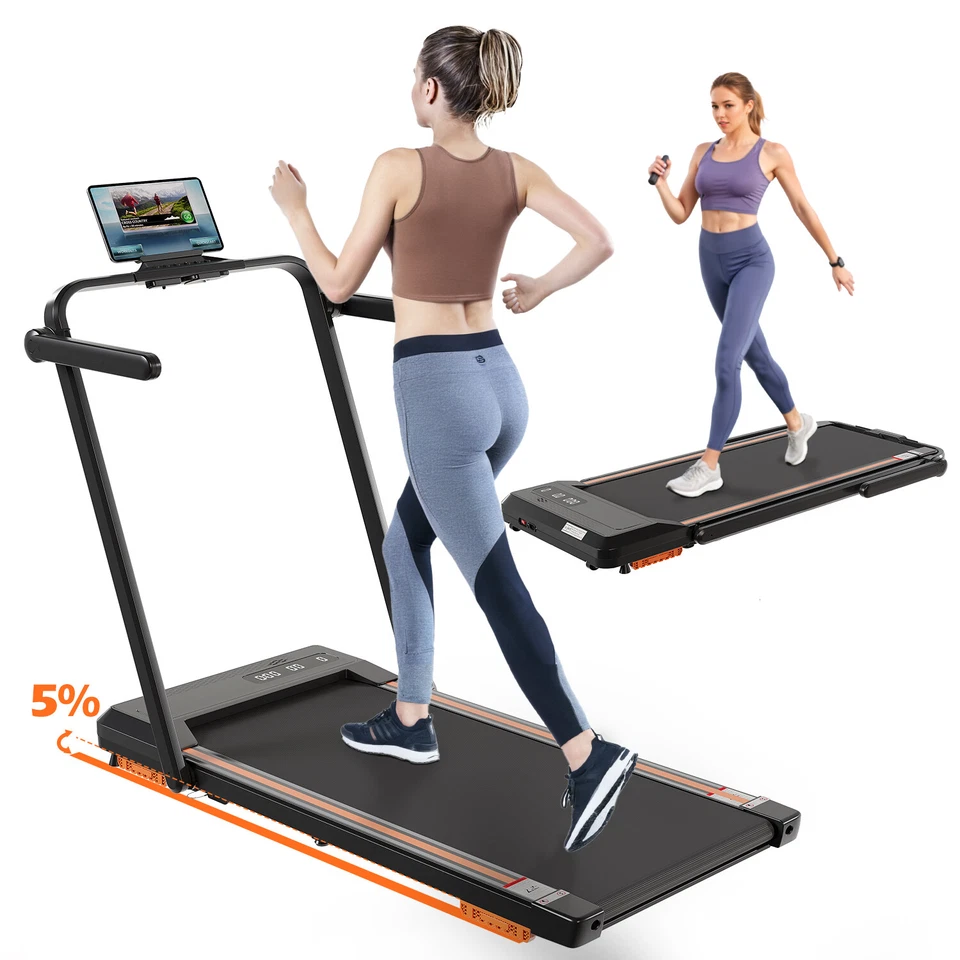 Gunji Laufband klappbar 12 km/h LCD Puls Heimtrainer für zuhause Walkpad 110 kg
