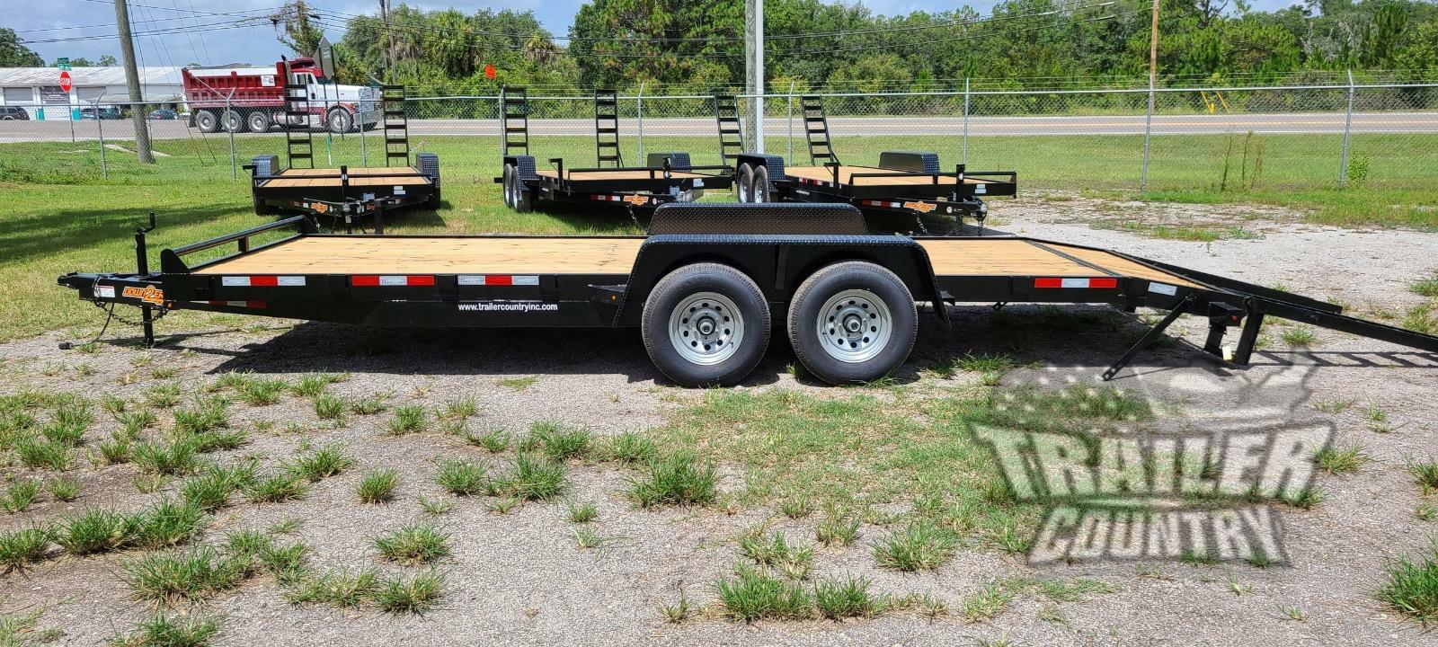 NEW 2024 7 X 20 10K GVWR Heavy Duty Flatbed Wood Deck Equipment Trailer