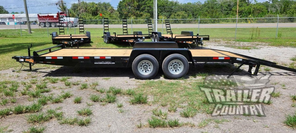 NEW 2026 7 X 20 10K GVWR Heavy Duty Flatbed Wood Deck Equipment Trailer ...