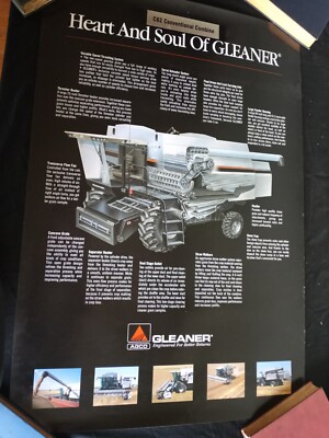Vintage Agco~Gleaner~C62 Conventional Combine~Dealer Poster~ 24'' X 36''