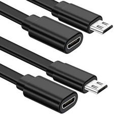 2 Pack Micro Usb Extension Cable 10Ft Male To Female Extender Cord Zmodo