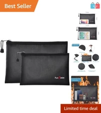 Fireproof Silicone Document Bags - Zippered, 2 Sizes for Ultimate Protection