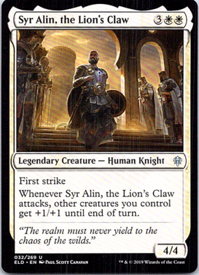 Syr Alin, The Lion's Claw Magic The Gathering Throne Of Eldraine Light Play