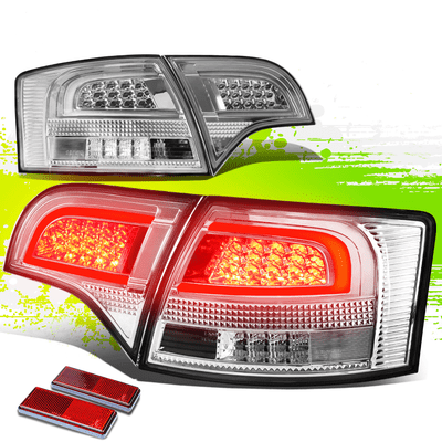Audi 05-08 A4 S4 RS4 B7 Sedan Black Housing LED Rear Tail Lights Brake Lamp