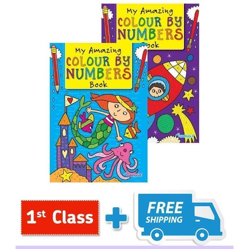 Color Números Niños Actividad Niños Space O Mermaid para Colorear - Picture 2 of 7