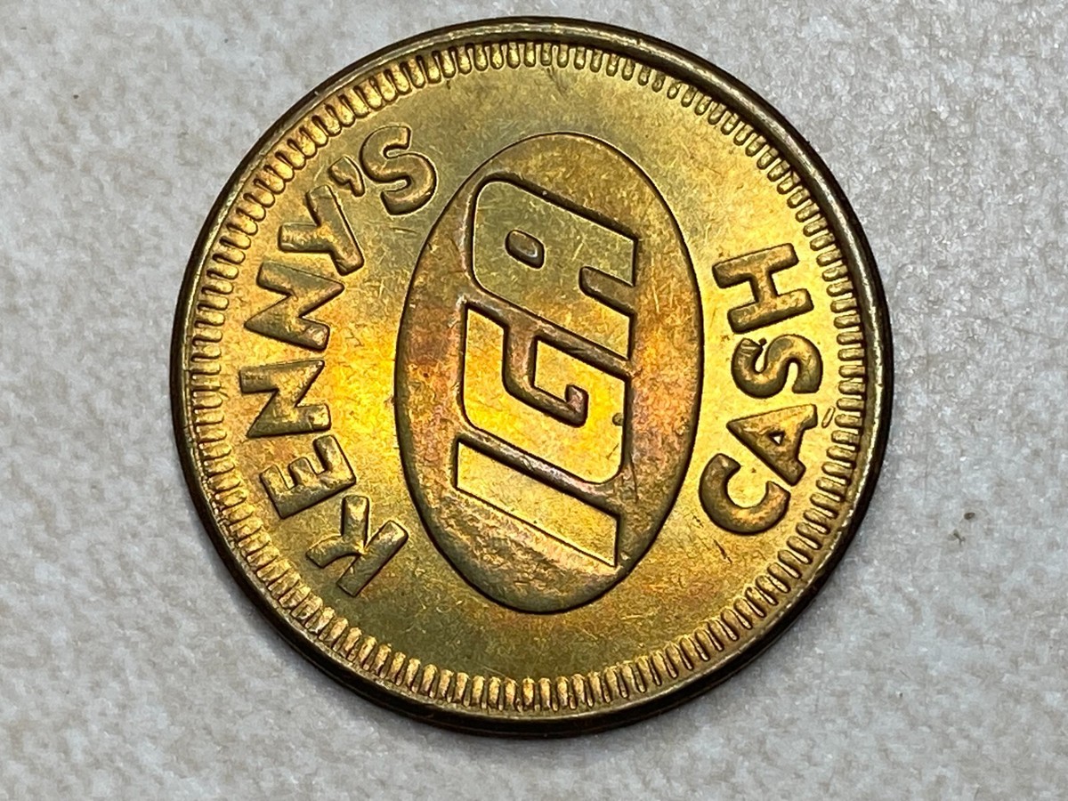 Kenny's IGA Cash Bear Cash Jukebox Pinball Arcade Trade Token