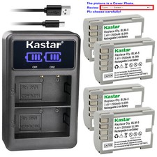 Kastar Battery LCD Dual Charger for Olympus BLM-5 BLM5 Olympus HLD4 Battery Grip