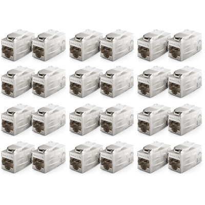 24 CAT7 Patchkabel Verbinder Kupplung RJ45 Verlängerung LAN DSL Adapter Keystone