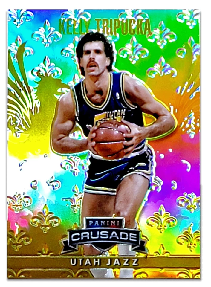 KELLY TRIPUCKA SSP 2013-14 Panini Crusade #84 GOLD PRIZM SP 01/10 JAZZ - Image 2 of 3