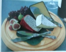 SOUTHERN LIVING AT HOME GALLERY CHEESE BOARD ROUND 12" DIAMETER SOLID BIRCH WOOD