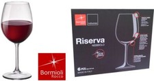 Set 6 Calici vino rosso riserva in vetro nebbiolo 50 cl bormioli
