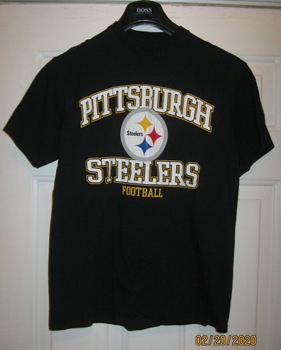 NFL TEAM APPAREL PITTSBURGH STEELERS BLACK SHORT SLEEVE T-SHIRT SIZE M NWOT