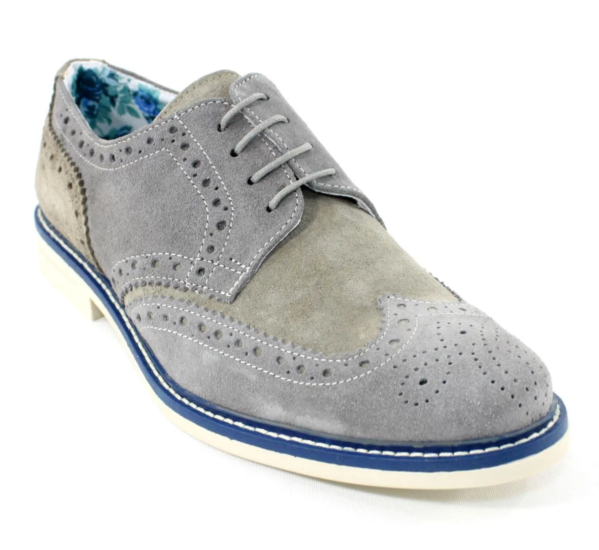 Atpco Zapatos Brouge de Hombre Zapatos Piel Ante Gris Art A108CS4