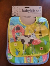 Brand New Bib Set Sugar Booger Farm Animals