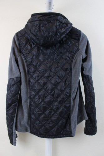 mélangés à garnie fermeture noir mi et longue Athleta nylon en polyester à M glissière Veste xqC1w4Y47