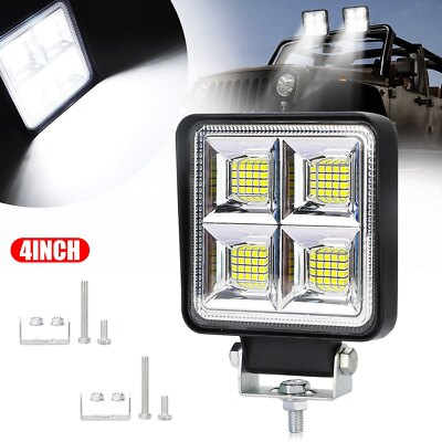 4'' inch 144W Flood LED Work Light Bar Lamp Driving Fog Offroad SUV 4WD Car Truck
