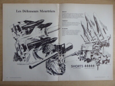 6/1972 PUB SHORTS MISSILES DIVISION SEACAT TIGERCAT BLOWPIPE ORIGINAL FRANZÖSISCHE ANZEIGE