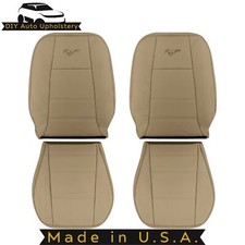 1999-2004 Fits Ford Mustang V6 Leatherette Front Seat Covers Medium Parchment 1999-2004 Fits Ford Mustang V6 Leatherette Front Seat Covers Medium Parchment