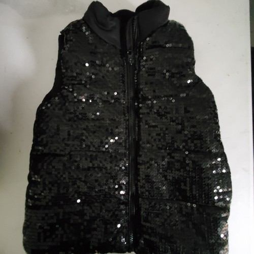Black Sequin / Winter Puffer Vest 