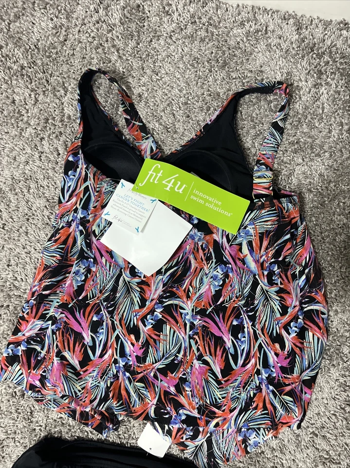 Conjunto Tankini de 2 piezas Fit 4-U para mujer talla 8 mediano M Foto 2 de 2