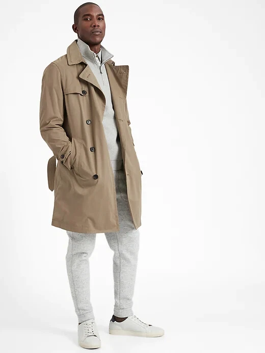 NEW Banana Republic Water-Resistant Trench Coat, sz XL, KHAKI NWT | eBay
