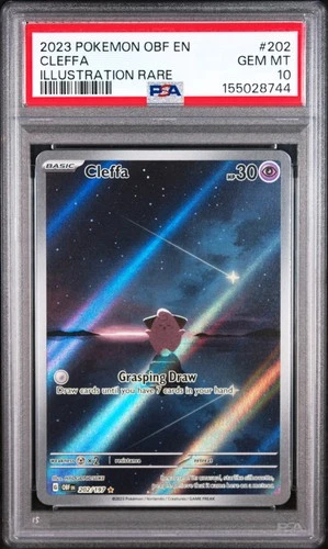 2023 POKEMON OBF EN-OBSIDIAN FLAMES ILLUSTRATION RARE #202 CLEFFA PSA 10