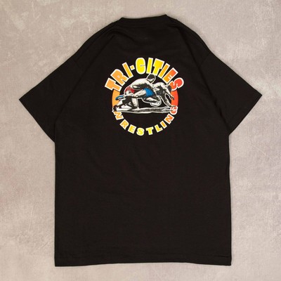 Fruit Of The Loom Vintage 90s Team Tri-Cities Graphic T-Shirt L Herren schwarz 