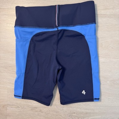 Fourlaps Re-Up Compression Shorts Womens Small Black Blue Athletic Running