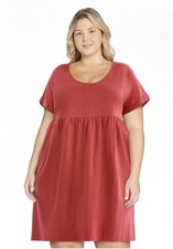 Terra And Sky Women’s Garnet Rose  Babydoll Dress Size 2X NWT