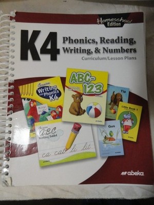 ABEKA K4 PHONICS, READING, WRITING & NUMBERS HOMESCHOOL CURRICULUM LESSON PLANS