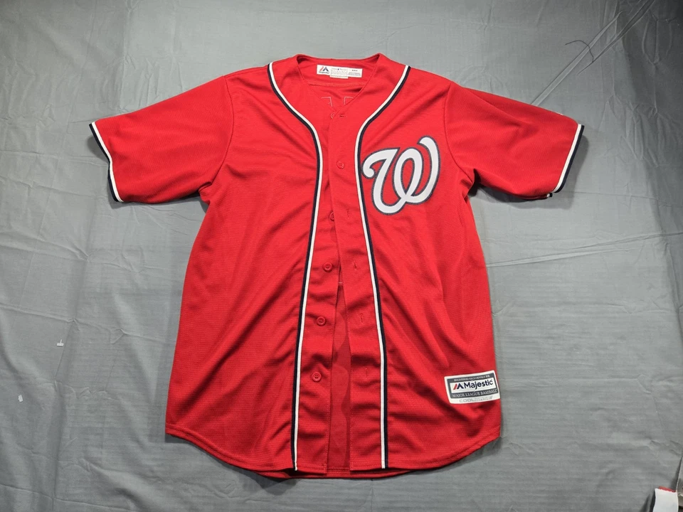 Washington Nationals Jersey Medium Majestic Max Scherzer Red Cool Base Mens - Image 2 of 4