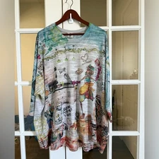 Inoah Artistic Oversize Traveler Graphic Art Shirt