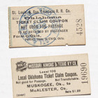 2 vintage CLAIM TICKETS train MISSOURI KANSAS TEXAS & ST. LOUIS SAN FRANCISCO RR — photo 1