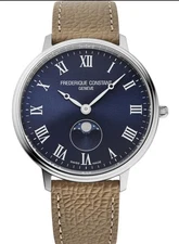 Frederique Constant Unisex Classic Moon Quartz Brown Watch 38 MM FC-206RN3S6