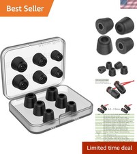 Ultimate Noise-Blocking Earphone Tips - 12 Pcs Memory Foam in Black for Comfort